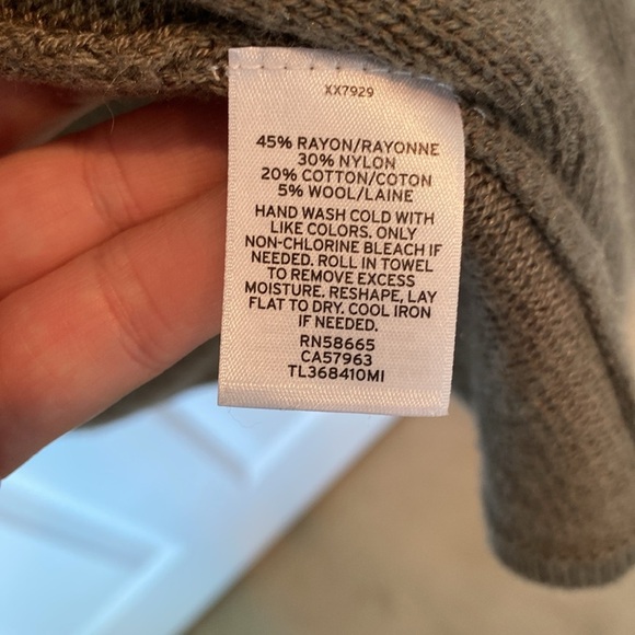 Leith‎ Long Open  Front Roll Collar Cardigan Sweater - Army Green - Size Small - Picture 4 of 5